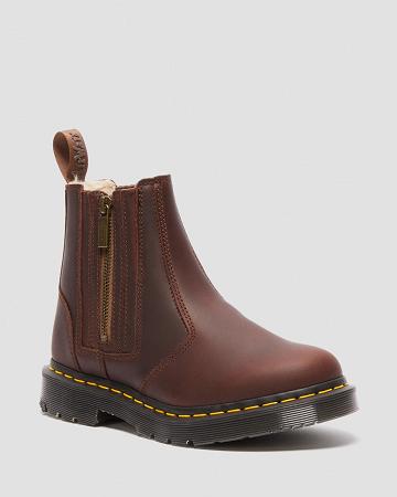 Botines Chelsea Dr Martens 2976 DM's Wintergrip Zip Mujer Marrom | MX 663MQZ